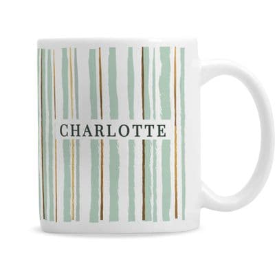 Personalised Green Stripe Mug