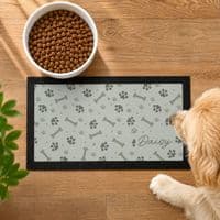 Personalised Grey Dog Icons Pet Food Bowl