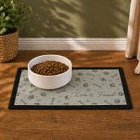 Personalised Grey Dog Icons Pet Food Bowl