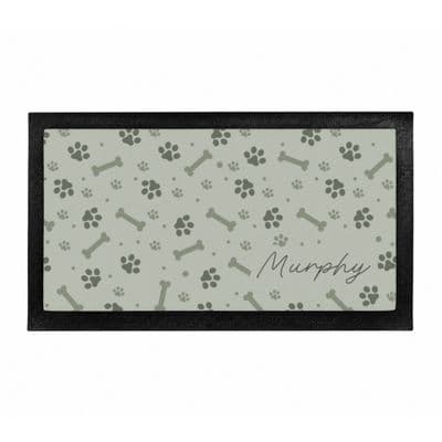 Personalised Grey Dog Icons Pet Food Bowl