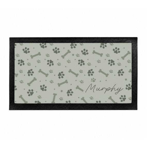 Personalised Grey Dog Icons Pet Food Bowl