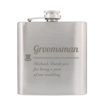 Personalised Groomsman Hip Flask
