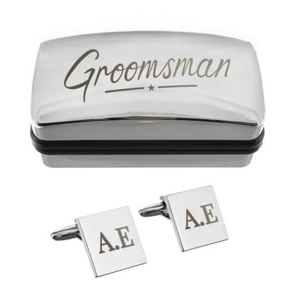 Personalised Groomsman Wedding Cufflinks and Box Set