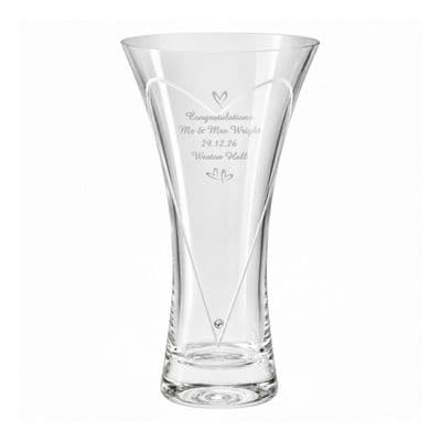 Personalised Hand Cut Little Hearts Diamond Effect Vase