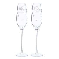 Personalised Hand Cut Mr & Mrs Flute Set