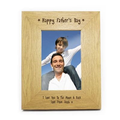 Personalised Happy Father's Day Oak Finish Photo Frame