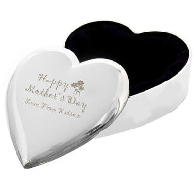 Personalised Happy Mother's Day Heart Trinket Box
