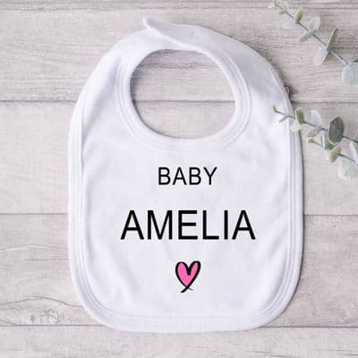 Personalised Heart Baby Bib
