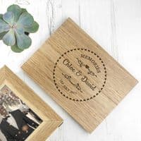 Personalised Heart Framed Couples Midi Oak Photo Cube Keepsake Box