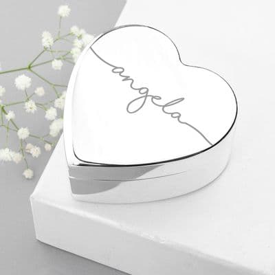 Personalised Heart Shaped Jewellery Box