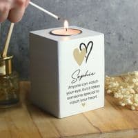 Personalised Hearts Tea Light Holder