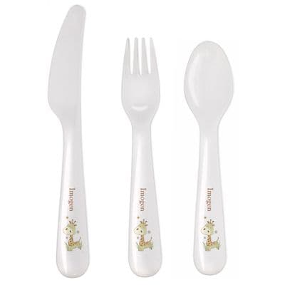 Personalised Hessian Giraffe Cutlery  Set