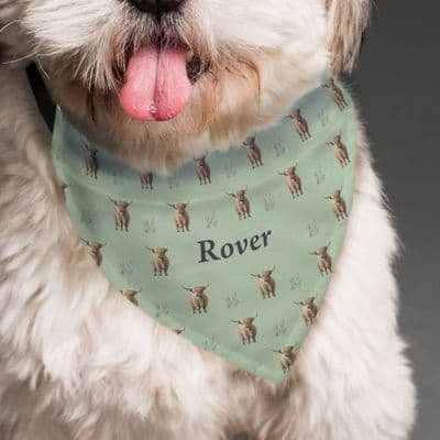 Personalised Highland Cow Dog Bandana