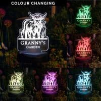 Personalised Highland Cow Garden Solar Light