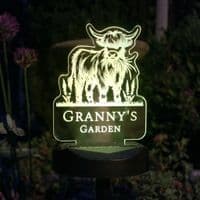 Personalised Highland Cow Garden Solar Light