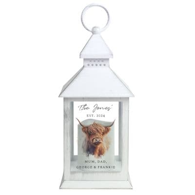 Personalised Highland Cow Lantern