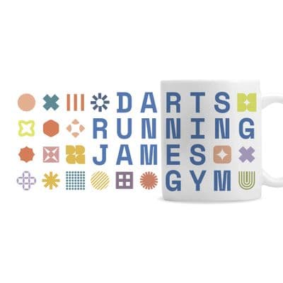 Personalised Hobbies Blue Mug