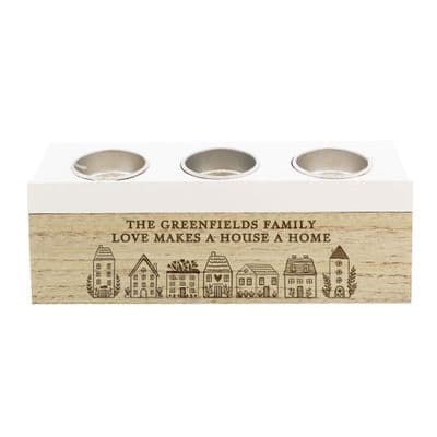 Personalised Home Triple Tealight Box