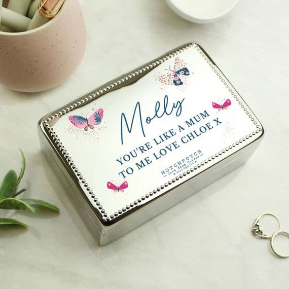Personalised Hotch Potch Butterfly Rectangular Jewellery Box