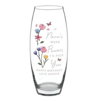Personalised I'd Pick You Floral  Glass Bullet Vase