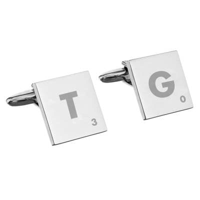 Personalised Initials & Age Square Cufflinks