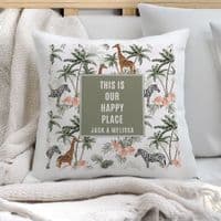 Personalised Jungle Print Cushion