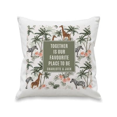 Personalised Jungle Print Cushion
