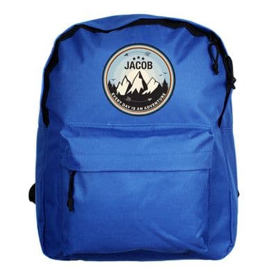 Personalised Kids Adventure Blue Backpack