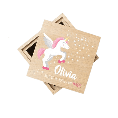 Personalised Kids  Baby Unicorn Photo Keepsake Box