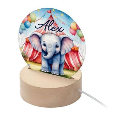 Personalised Kids Circus Elephant LED Night Light