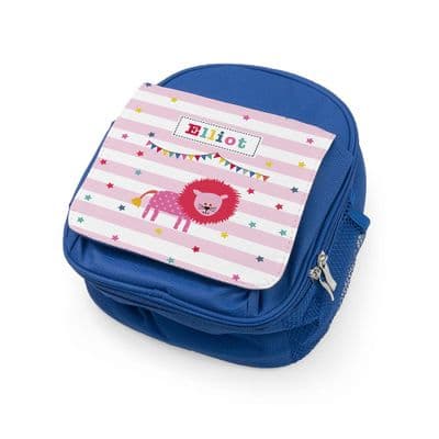 Personalised Kids Circus Themed Blue Lunch Bag