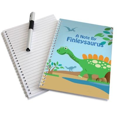 Personalised Kids Dinosaur A5 Notebook