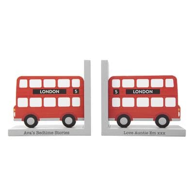 Personalised Kids London Bus Bookends