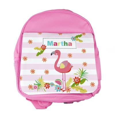 Personalised Kids Mini Flamingo Rucksack