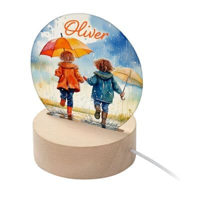 Personalised Kids Muddy Puddles LED Night Light