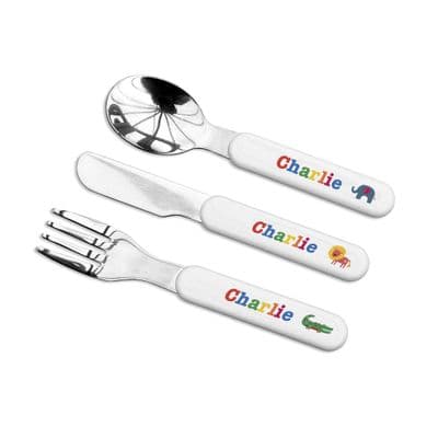 Personalised Kids Noah's Ark Cutlery Set
