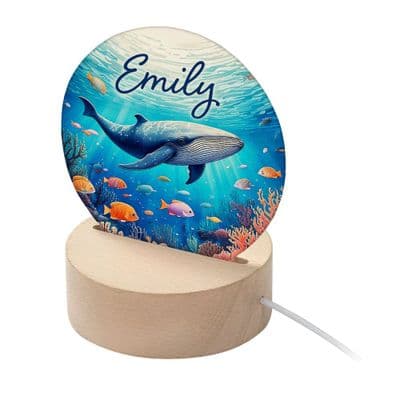 Personalised Kids Ocean Whale LED Night Light