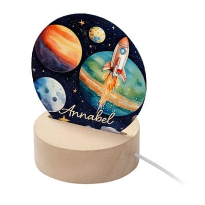 Personalised Kids Outer Space LED NIght Light