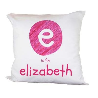Personalised Kids Pink Initial Cushion Cover
