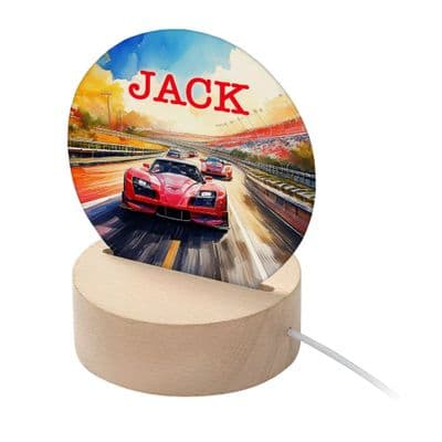 Personalised Kids Racing Cars LED Night Light
