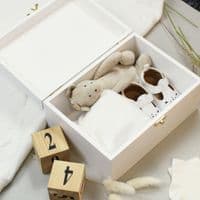 Personalised kids Rainbow White Wooden Keepsake Box