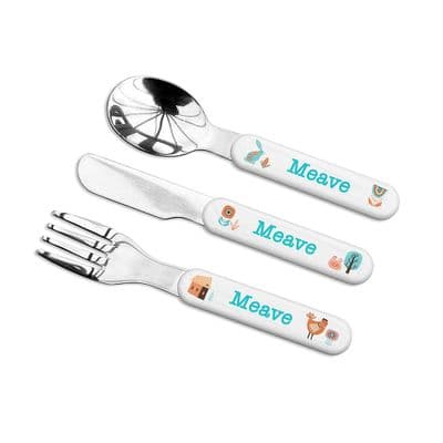 Personalised Kids Scandi Summer Cutlery Set