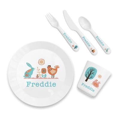 Personalised Kids Scandi Summer Dining Set