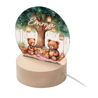 Personalised Kids Teddy Bears Picnic LED Night Light