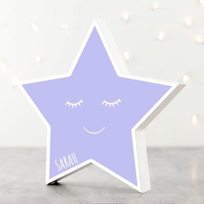 Personalised Kids Wooden Smiling Star Keepsake