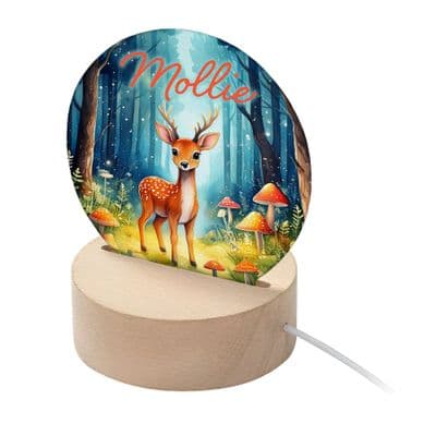 Personalised Kids Woodland Deer LED Night Light