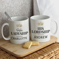 Personalised Ladyship & Lordship Mug Set
