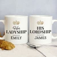 Personalised Ladyship & Lordship Mug Set