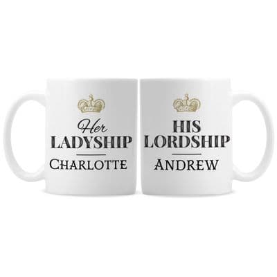Personalised Ladyship & Lordship Mug Set
