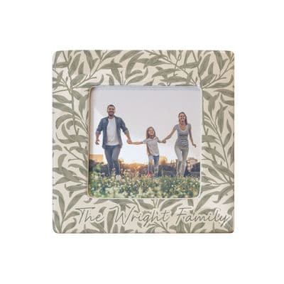 Personalised Leaf Print Ceramic Photo Frame